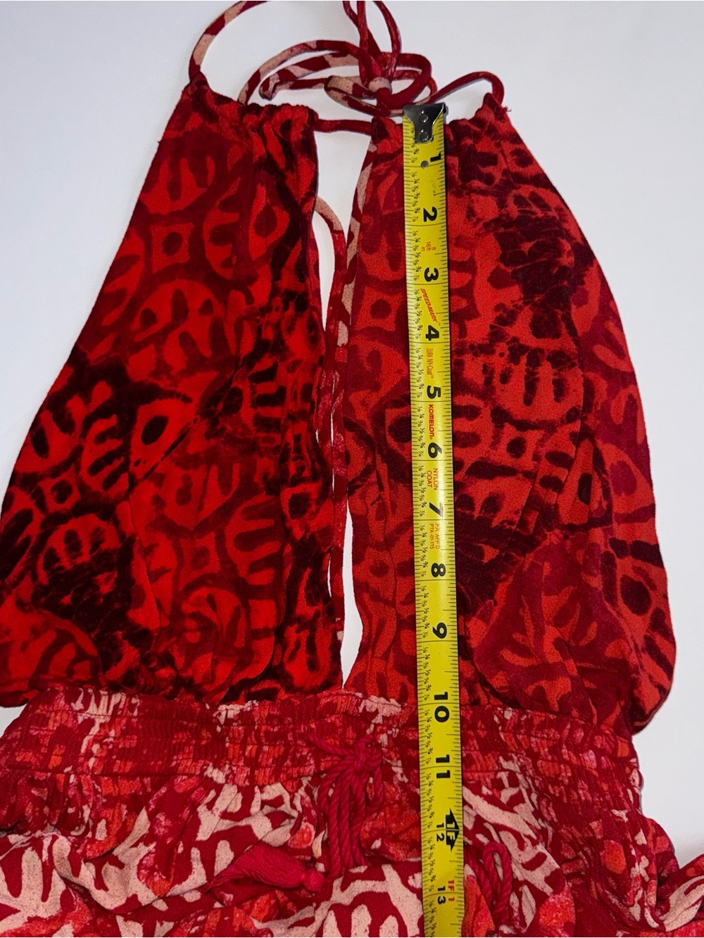 Free People Red Printed Halter Backless Mini Dress - Picture 6 of 11